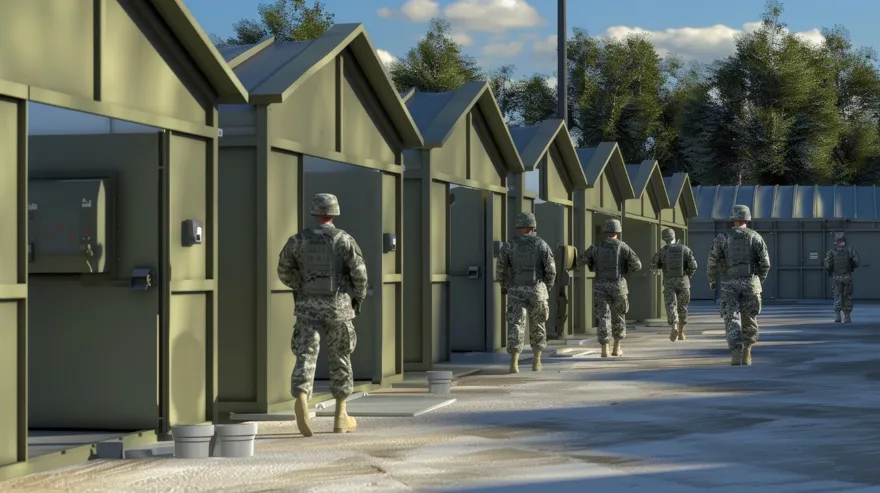 Army barracks treated in the Fort Campbell field study